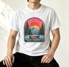 Colorful Autumn Pine Tree Lake Reflection Graphic Tshirt Rainbow Forest Wilderness Landscape Unisex Tee Nature Outdoor Lovers