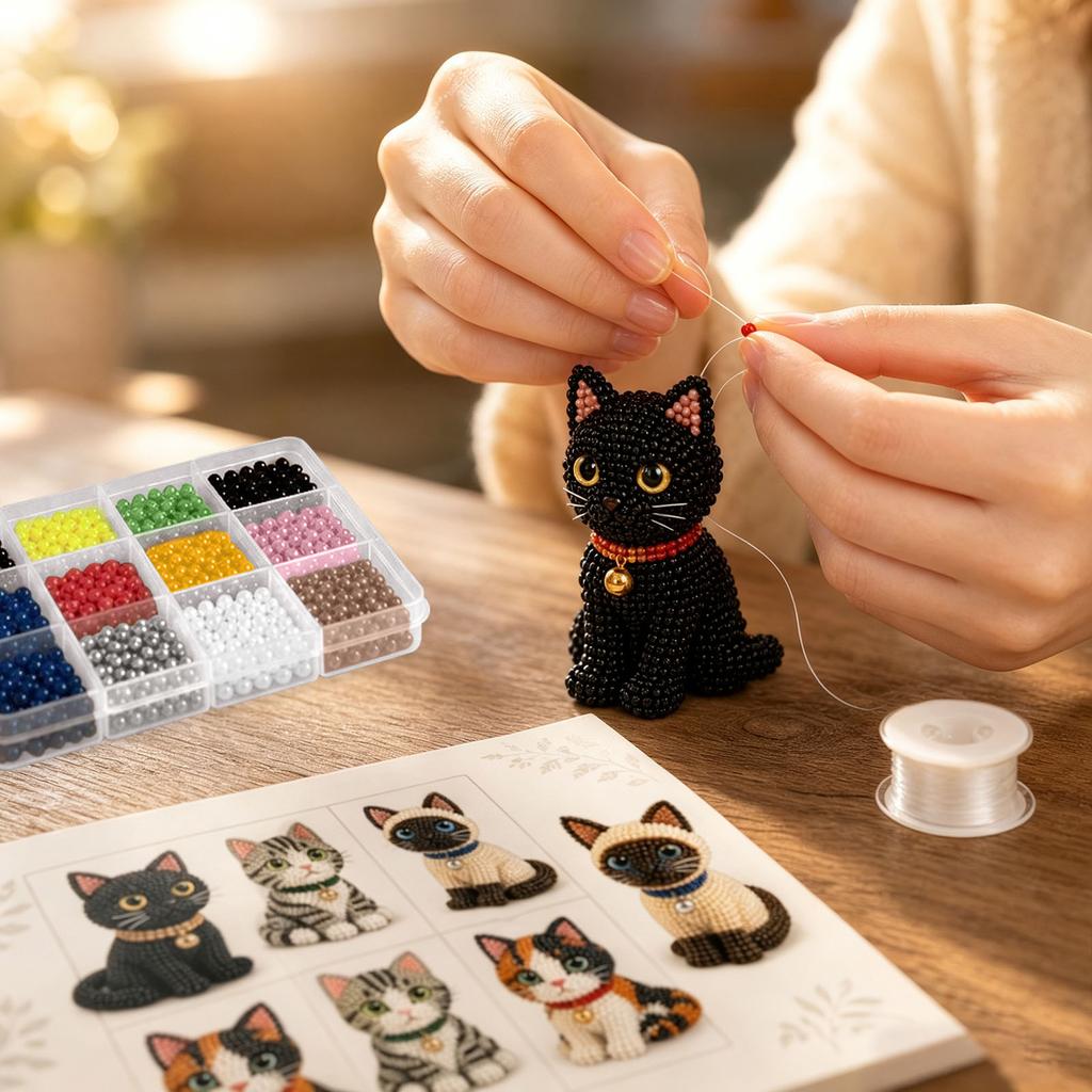 Kit Animale con Perline 3D - Set di Perline Carino Materiali per Creazione Gioielli Fai da Te