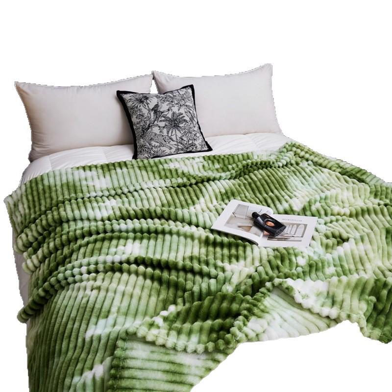 2025 Style Tie-Dye Imitation Rabbit Fur Plush Blanket