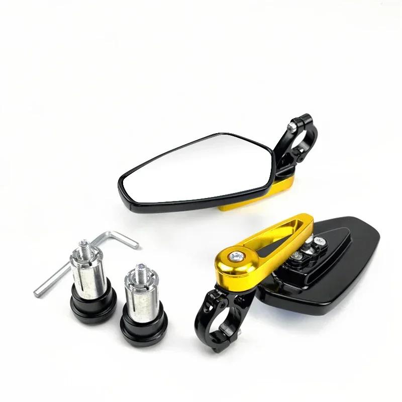 Motorcycle Aluminum Bar End Side Rearview Mirror Universal Motorbike Bike Handlebar Rear View Mirrors 1 Pair 7/8" 22mm