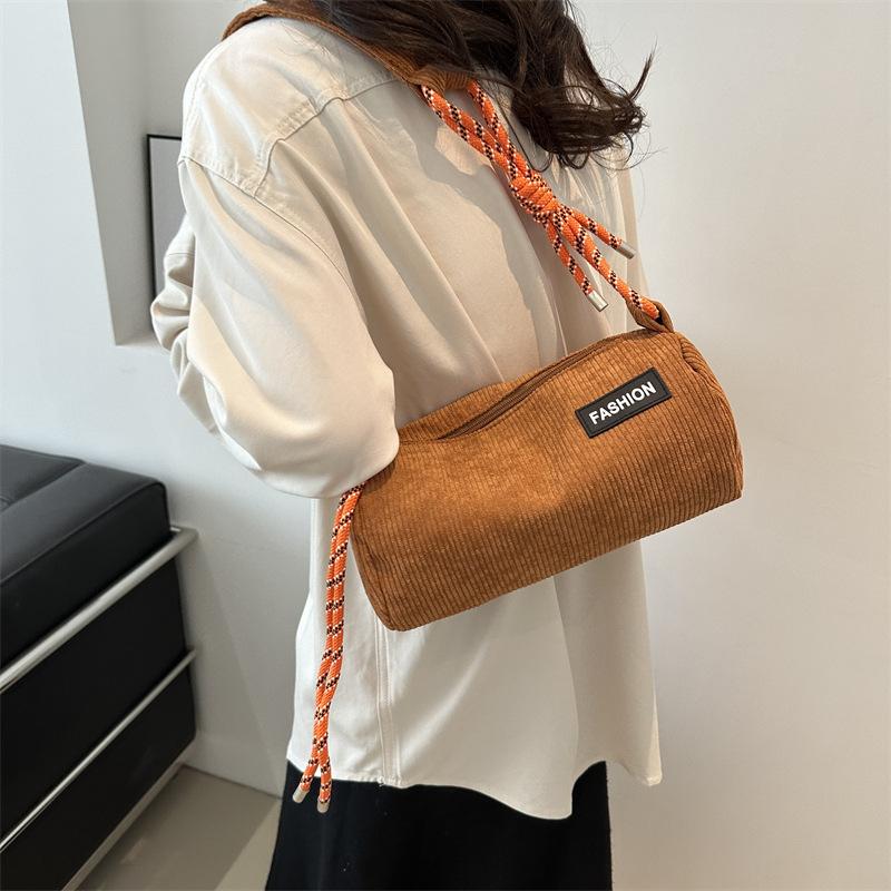 Cotton Pillow Crossbody Bag for Women Solid Color Shoulder Handbag