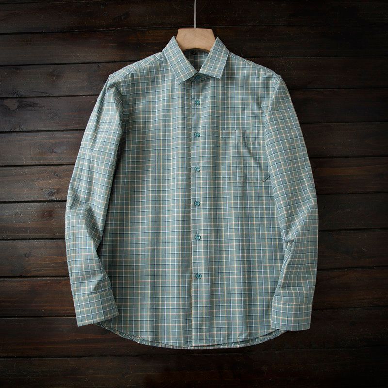 Classic Plaid with plus Size! High Count 100/Cotton Oxford Cloth Men's Lapel Casual Long sleeve Shirts Top