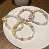 Macaron Color Cute Rabbit Bracelet for Women - Ceramic Beaded Bestie Bracelet, Fade-Resistant