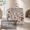 Collapsible Quilted Cloth Storage Basket Decorative with Pocket