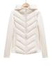 Veste matelassée fine pour femme, manches patchwork, couleur unie, à capuche, légère en coton, pour l'hiver 2025