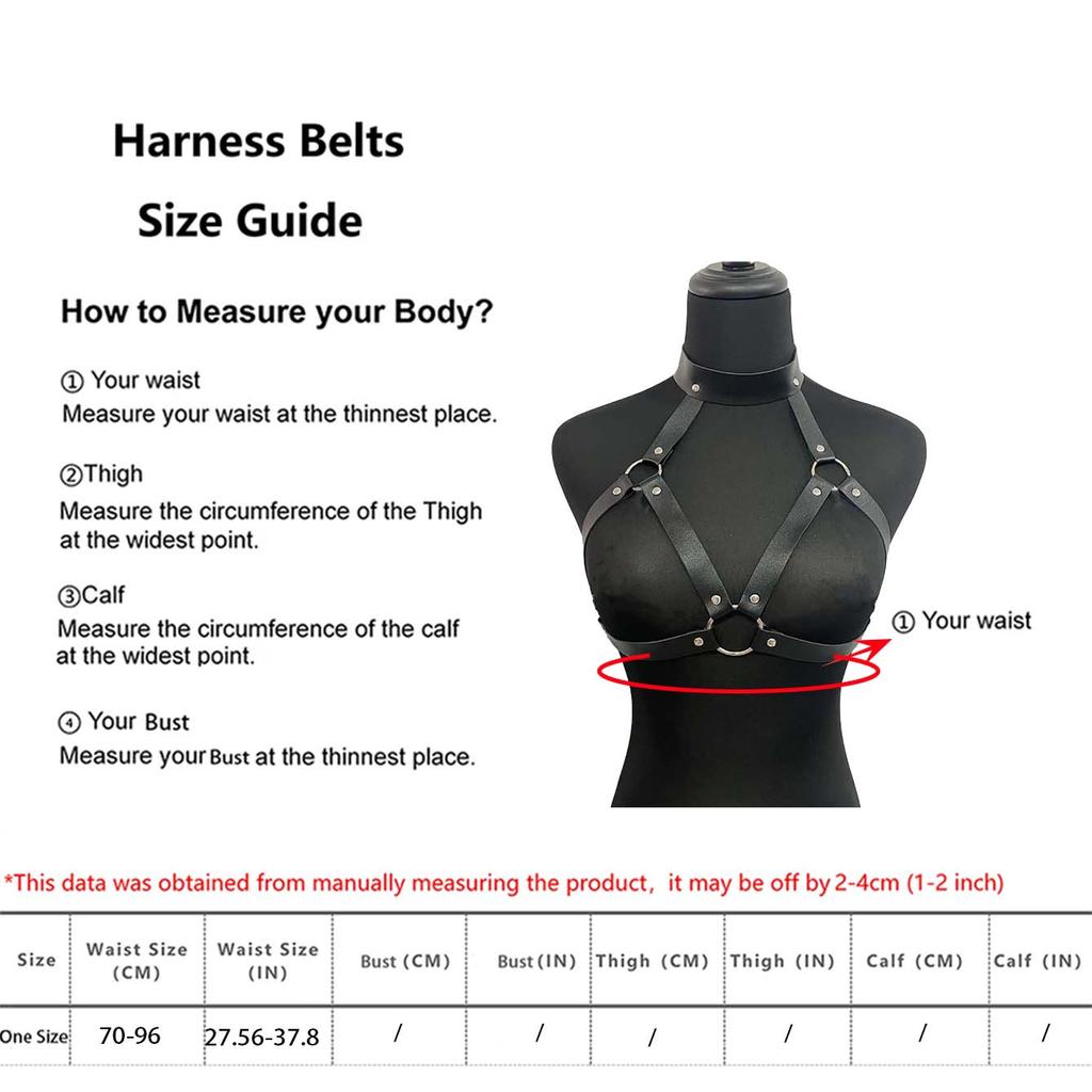 Damen Plus Size Gürtel, Punk Brustgeschirr für Damen, Modisches PU-Leder Käfig BH Geschirr, Rave Outfit Geschirr Gürtel.