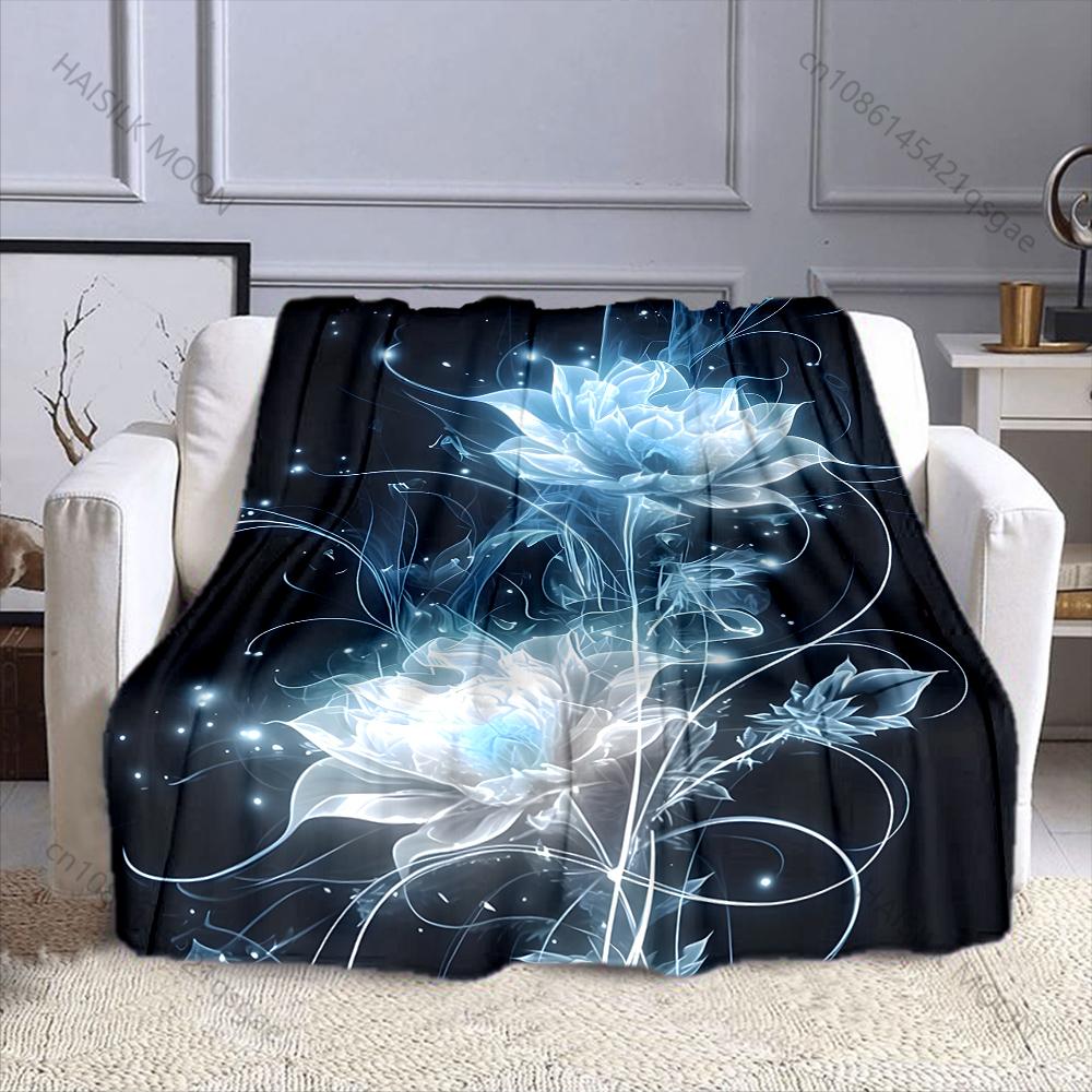 Dreamlike cosmic whale art Print Blanket Warm Soft Fluffy s and Adult Sofa Bed Throw Blanket Outdoor Travel Camping RV