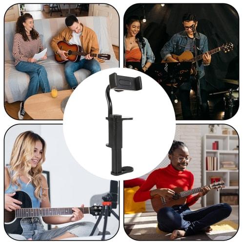 Guitar Phone Holder - Guitar Stand Phone Holder | Smartphone Clip Clamp for Recording, Video Calling, Streaming, Travel, Exercise, Relaxation, and Rea