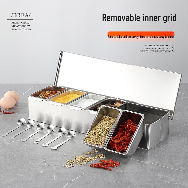 Tianze 201 Stainless Steel Flip-Lid Seasoning Box