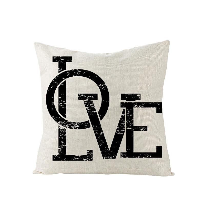 Polyester Pillowcase Valentine's Day Letter Print Sofa Pillowcase Home Ins Nordic Style