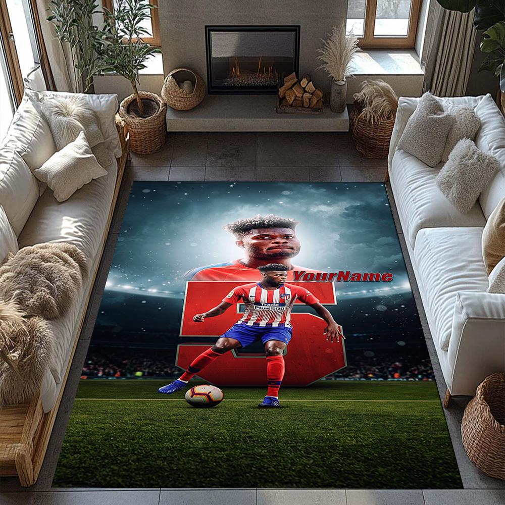 Atletico Madrid Personalized Name Carpet Perfect for Bedrooms Foyer Hallway Entryway Anti-slip Rug Decorate Offices Gift for Festivals