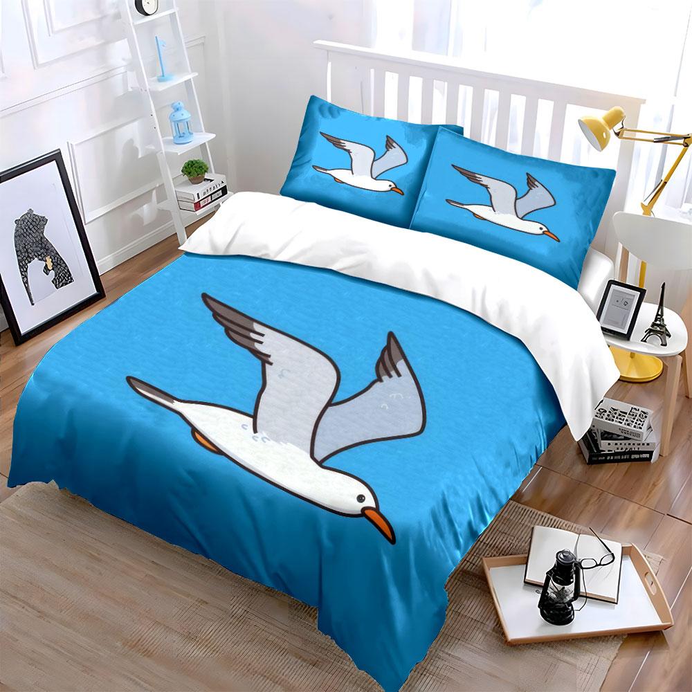 Seagull Art Decor Set Soft Comfortable Duvet Cover Bedding Set Included 1*Duvet Cover & 2*Pillowcases, Gift