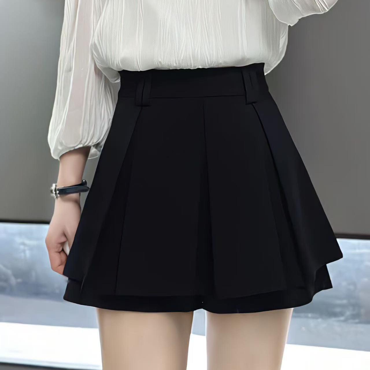 

2026 Summer Navy French Short-Sleeve Shirt & Pleated Skirt Set - Stylish College Outfit XS [70-80 lbs]