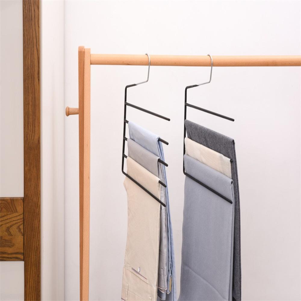 Black Scarf Storage Rack E Shape Towel Storage Rack Pants Hangers  Home Storage Accessories
