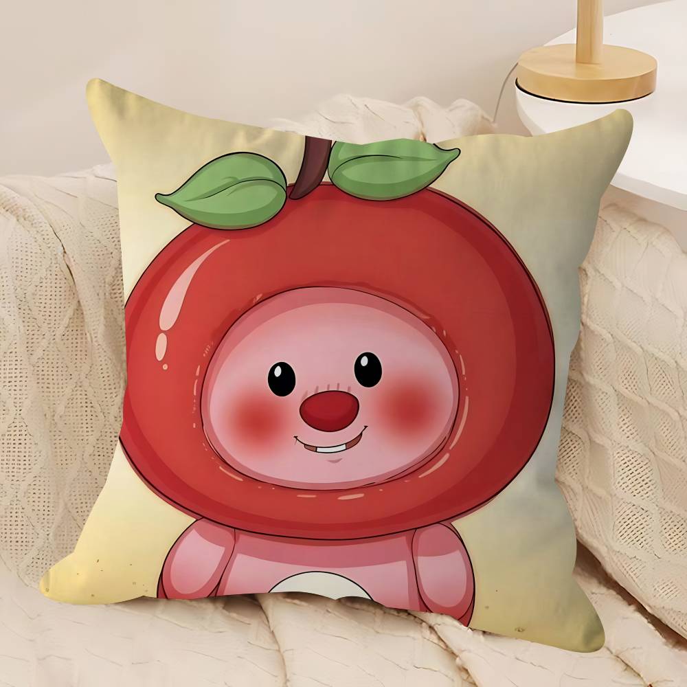 P-Pororos Urocze L-Loopy Poszewki na Poduszki Kreskówkowe Sofa Dekoracyjne Domowe Dwustronny Nadruk Krótki Plusz Urocza Poszewka na Poduszkę