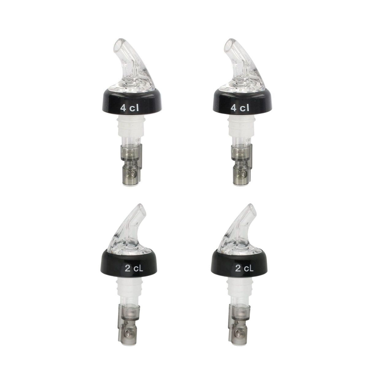 Set de 4 becs verseurs doseurs à alcool à bille 2 cl et 4 cl Fackelmann ref. 9942950