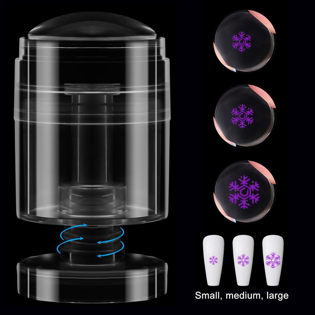 4Pcs Clear Silicone Nail Art Stamper Set Round Rectangular Double Head Transparent Jelly Stamping for Creative Manicure