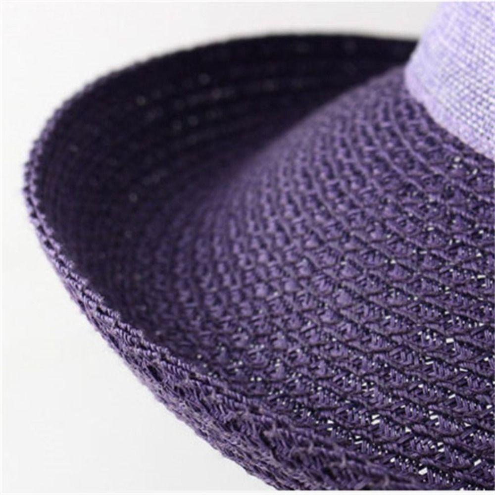 Summer Bow Ribbon Wide Brim Women's Cap Beach Straw Hats Panama Hat Sun Hat