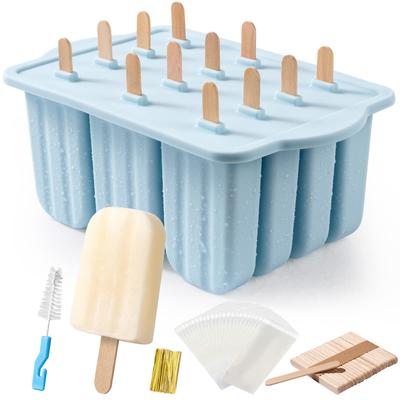9/10/12 Grid Popsicles Molds Summer DIY Silicone Ice Cream Tools With Wooden Sticks Easy-Release BPA-free for Kitchen Accessorie