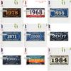 Tin Sign Vintage Durable Metal Plaque Wall Decor Home Office Bar Man Cave City Birth Year License Plate Wall Art