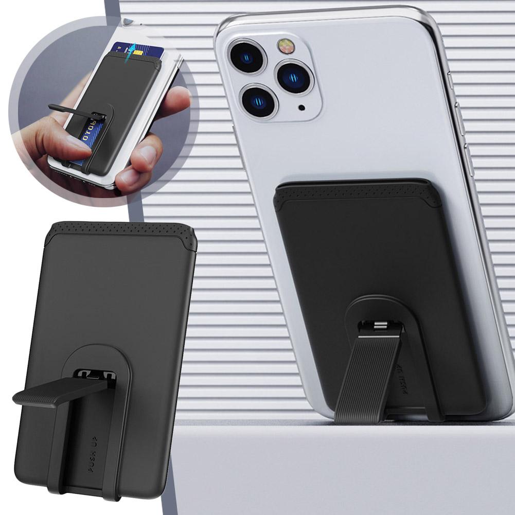 1/2PCS Portable Silicone Phone Wallet Stand, Foldable Slim Stick on Wallet Stand Credit Card Holder for iPhone & Smartphones