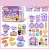 Colorful Eating Utensils Playset With Realistic Kitchen Accessories Storage Box For Children
