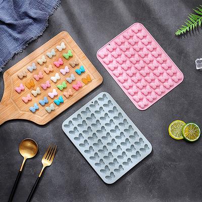 1Pc 45-cavity Bow Gummy Candy Molds Non-Stick Butterfly Tie Silicone Molds for DIY Gummies Candy Chocolate Jelly Ice Tray