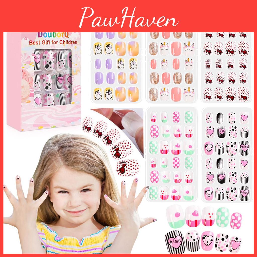 Full Cute False 120pcsset Nails Cover Nail Tips For Children Diy Nail Art Kids Gift