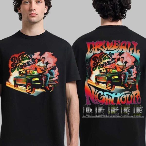 Wyatt Flores Drive All Night Tour 2026 North America Schedule Two Sided T-shirt M