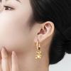 Charming Heart Crystal Bear Earrings: 3D Panda Rhinestone Ear Cuffs for Women