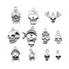 20pcs Skull Charms Antique Silver Color Cute Skull Charms Pendants For Bracelets Bat Skull Charms Making Jewelry