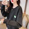 Autumn Waffle Sweater Women's Autumn Korean Style Loose Lazy Style Small Thin Top Jacket
