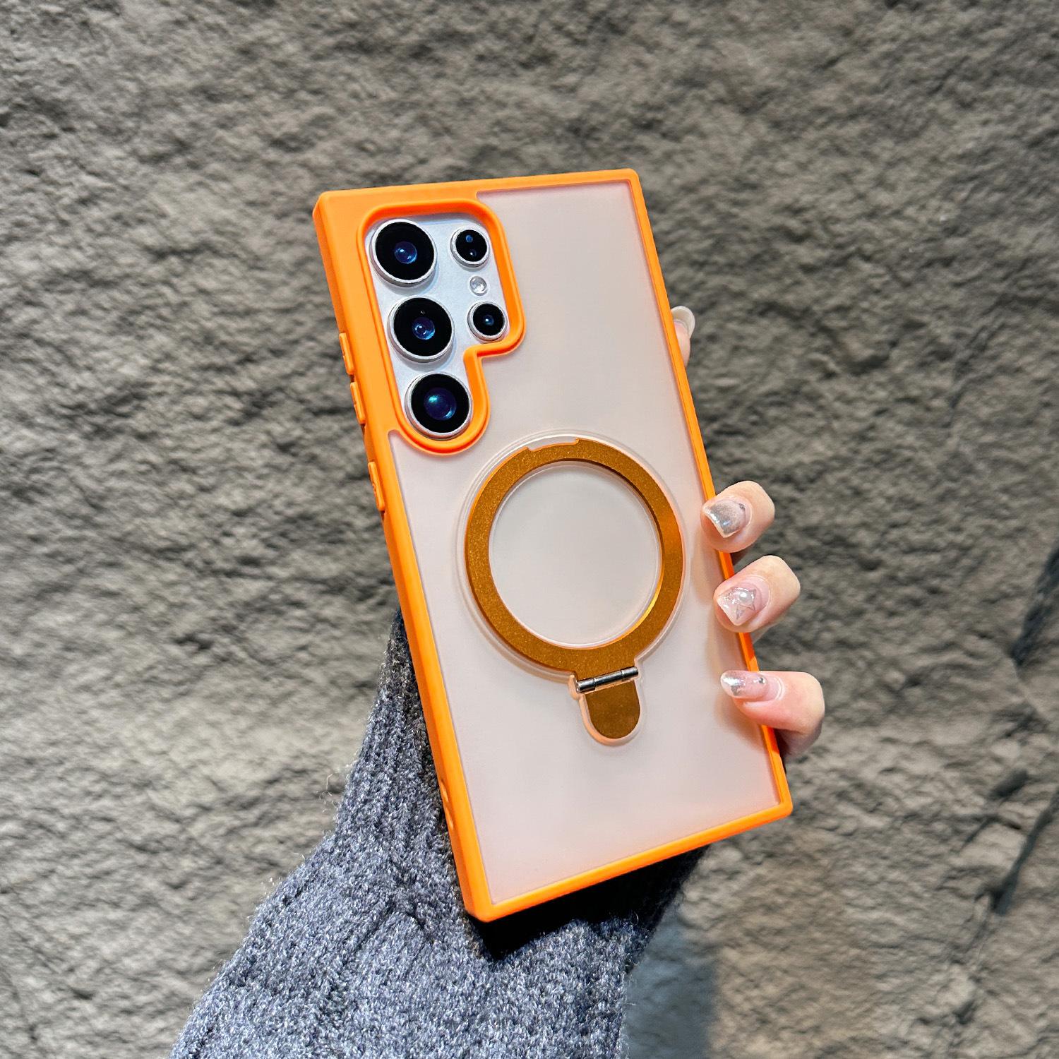 

Suitable for Samsung S25 Ultra Invisible Bracket Matte Skin-sensitive Magnetic Suction Mobile Phone Case S24 Ultra Simple Anti Fall Case Samsung S22