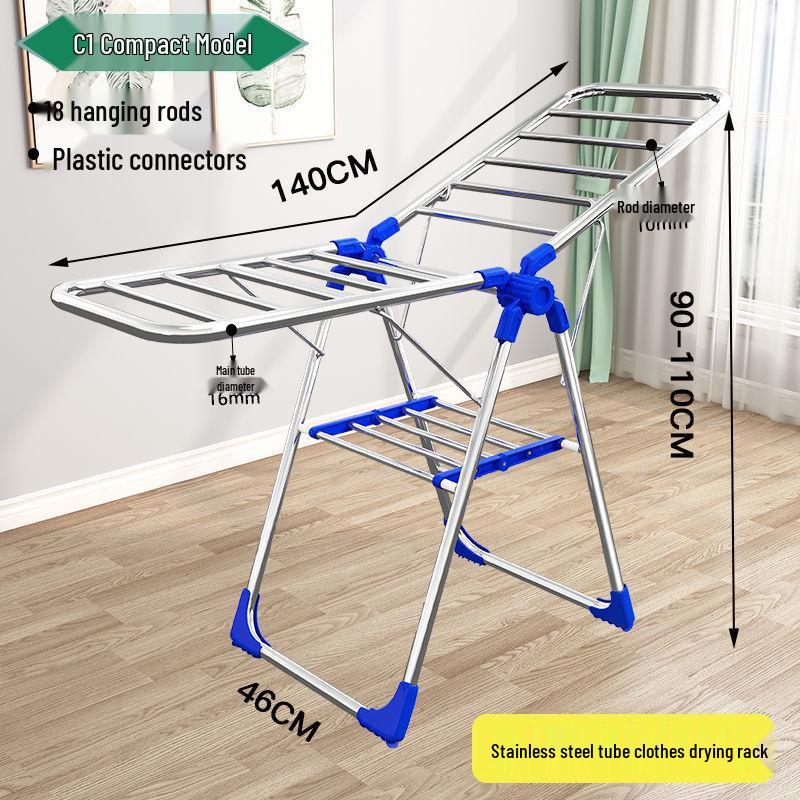 Floor-Standing Folding Towel and Clothes Rack for Hairdressing Salons and Barber Shops