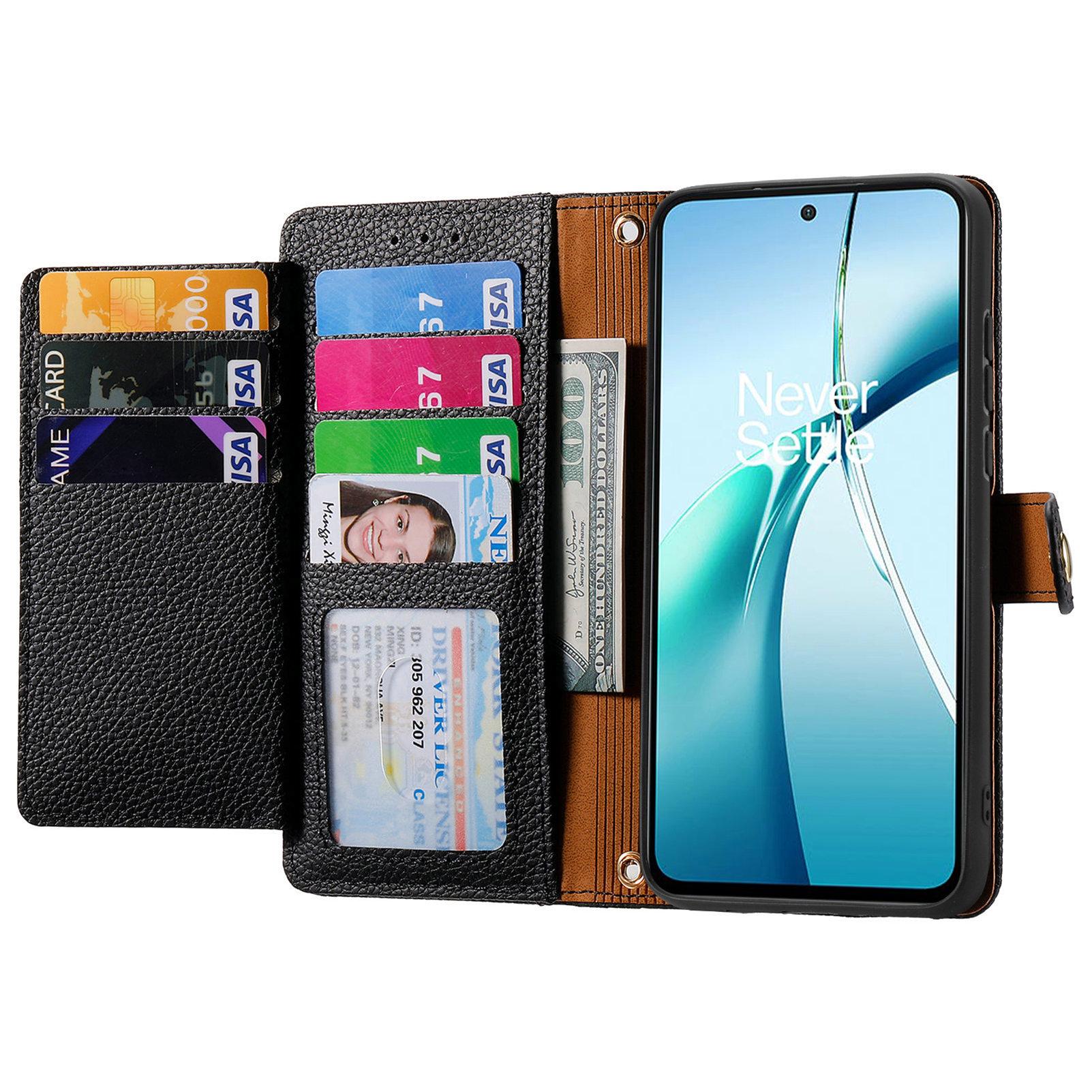 

Для OnePlus Nord CE4 Lite 5G/Oppo K12x 5G (Китай) Чохол Блокування RFID Кишеня на блискавці Шкіряний гаманець Чохол для телефону Red