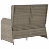 Vidaxl Foldable Garden Bench With Cushions, Grey, Poly Rattan