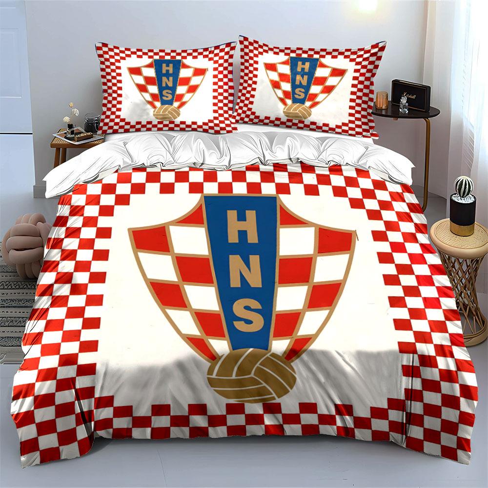 Red checkered shield pattern. Bedding sets Duvet cover sets Duvet covers Pillowcases(1* Duvet Cover 2* Pillowcases without duvet insert)