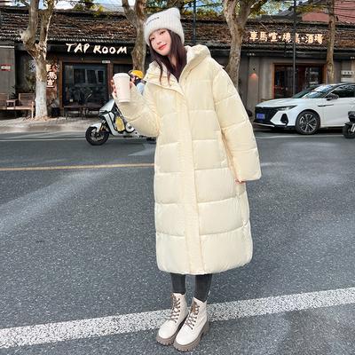 Long Down Cotton Coat for Women Extra Long Over The Knee Latest Style Thickened Comfortable Fit and Versatile Couples Cotton Coat and Jacket