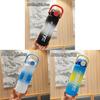 Gradient Color Plastic Drinking Bottle With Straw For Travel And Sports