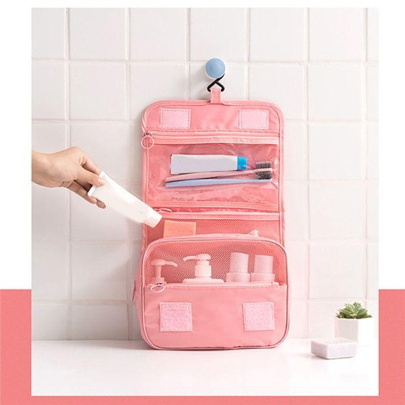 M-Modern-Hanging Toiletry Bag, Toiletry Bag, Waterproof Large Capacity Travel Size Toiletries, Makeup Organizer Bag Durable Pink