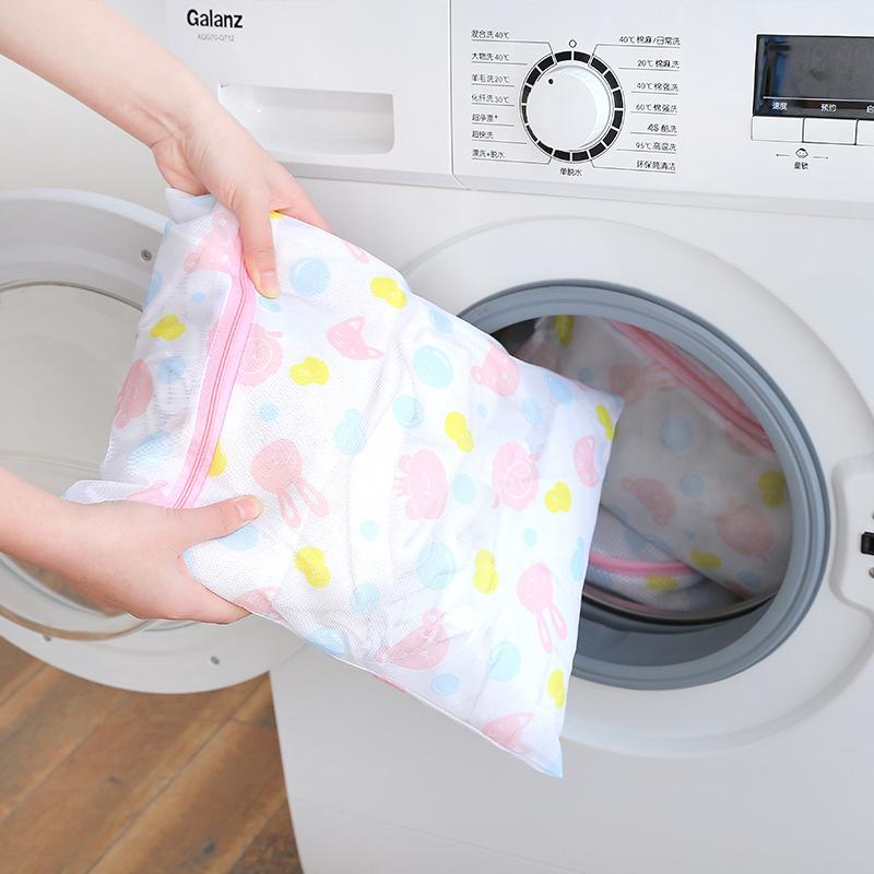 Laundry Bags Cute Print Rabbit Fine Mesh Clothes Storage Pouch Dirty Clothes Organizer Washing Bags For Washing Machine Bag
