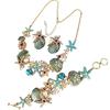 Starfish Shell Jewelry Set 4 Pieces Alloy Necklaces For Beach Event And Everyday Fashion
