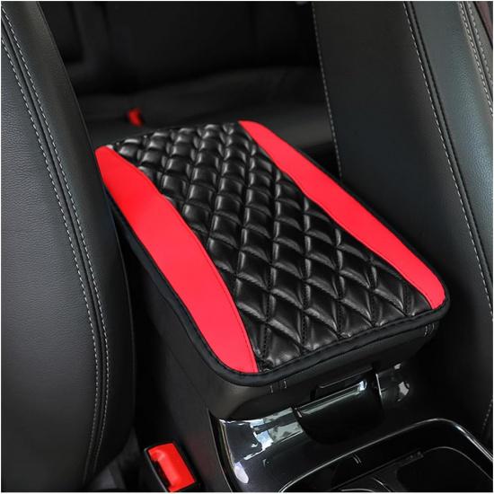 

Moly Magnolia Car Center Console Cushion Pad, Universal Leather Waterproof Armrest Seat Box Cover Protector,Comfortable Car Decor Accessories Fit for красный