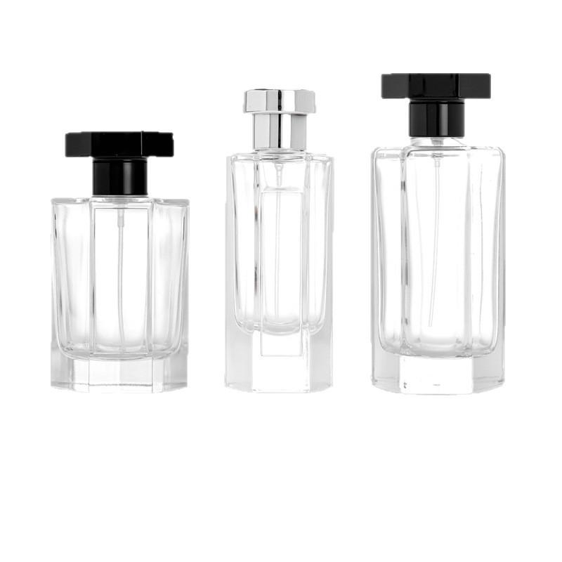 Transparent Glass Perfume Spray Bottle, Refillable, 50/100ml, Ideal for Travel