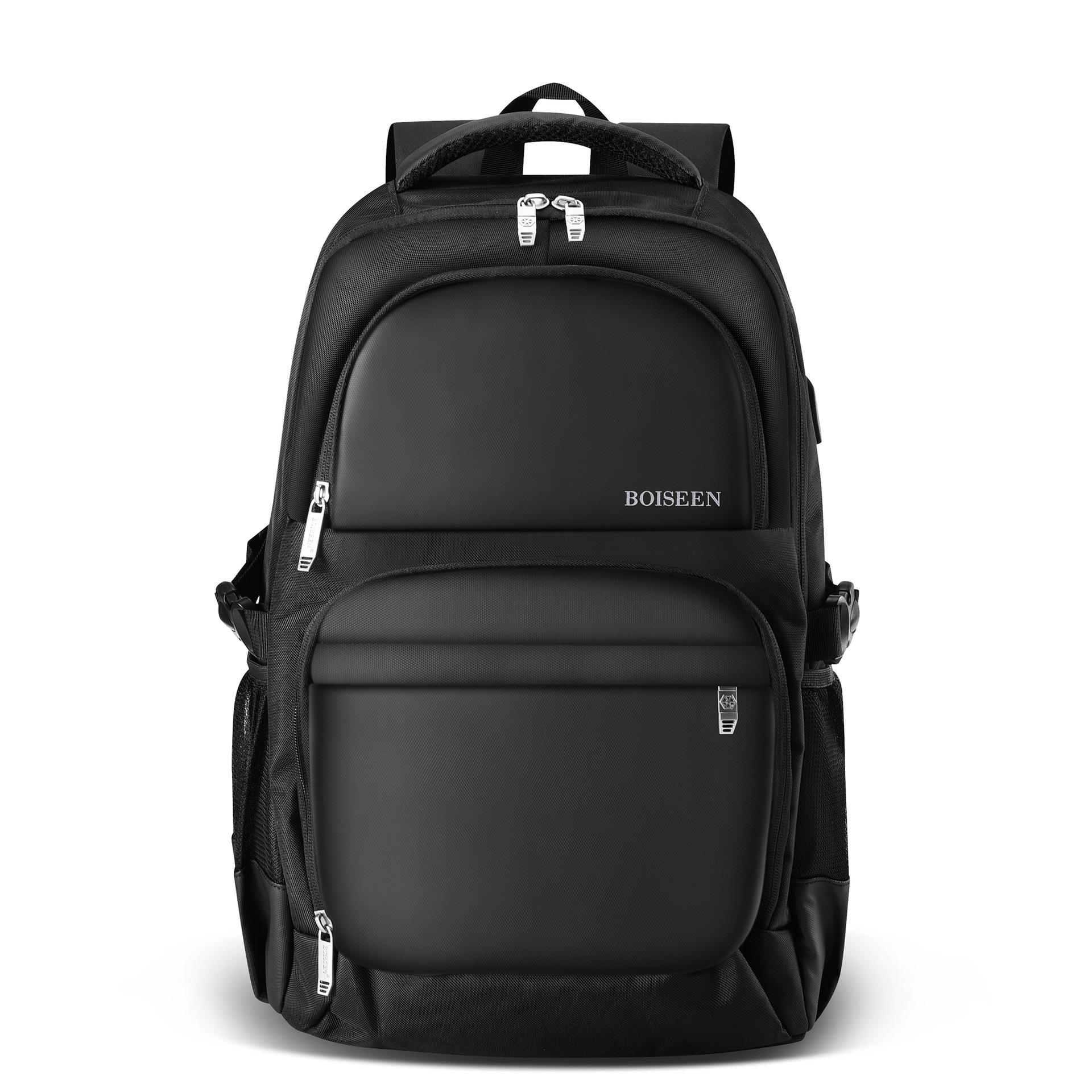 

Мужской черный рюкзак, многофункциональная двухплечевая деловая сумка, водонепроницаемый рюкзак для ноутбука, большая вместимость, дорожная сумка для отдыха на открытом воздухе чёрный