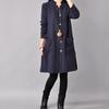 2025 Spring Korean Plus Size Women's Cotton Linen Shirt Dress with Half-Open Collar and Long Sleeves