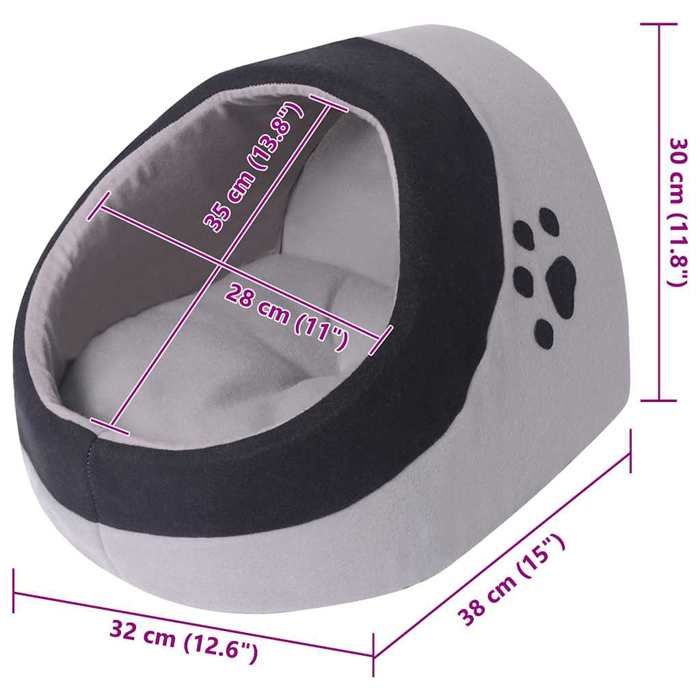VidaXL Lit pour chats Gris et noir L