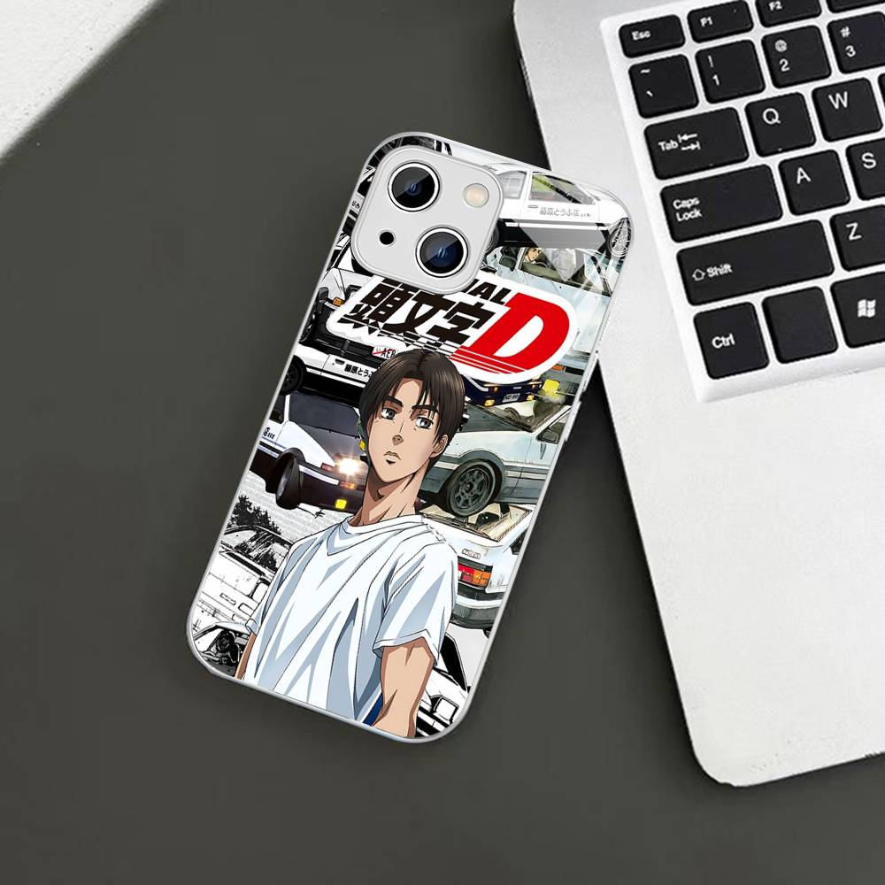 Road Racing Anime I-Initial D Tempered Glass For Iphone 14 13 12 11 Pro Mini XS MAX 14Plus X XS XR Cover