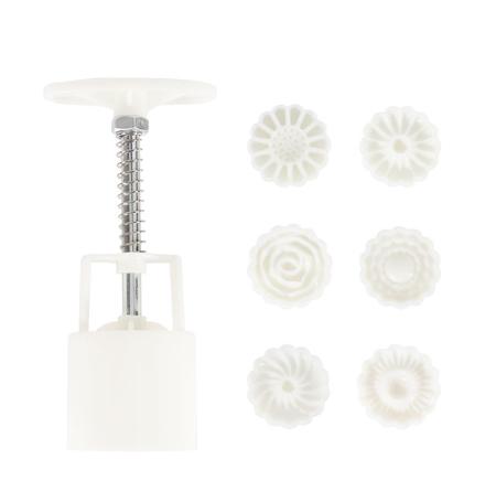 Plastic Mooncake Mold 7Pcs Set Hand Press Flower Shaped Cookie Cutter 11g DIY Baking Tool for Fondant Cookie Cake