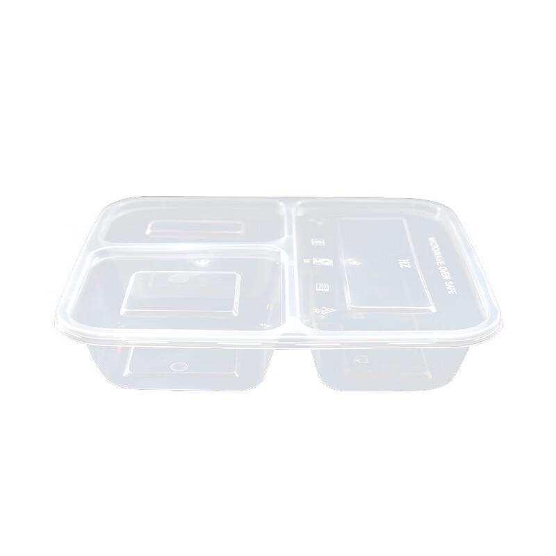 Disposable 3-Compartment Microwavable Lunch Boxes